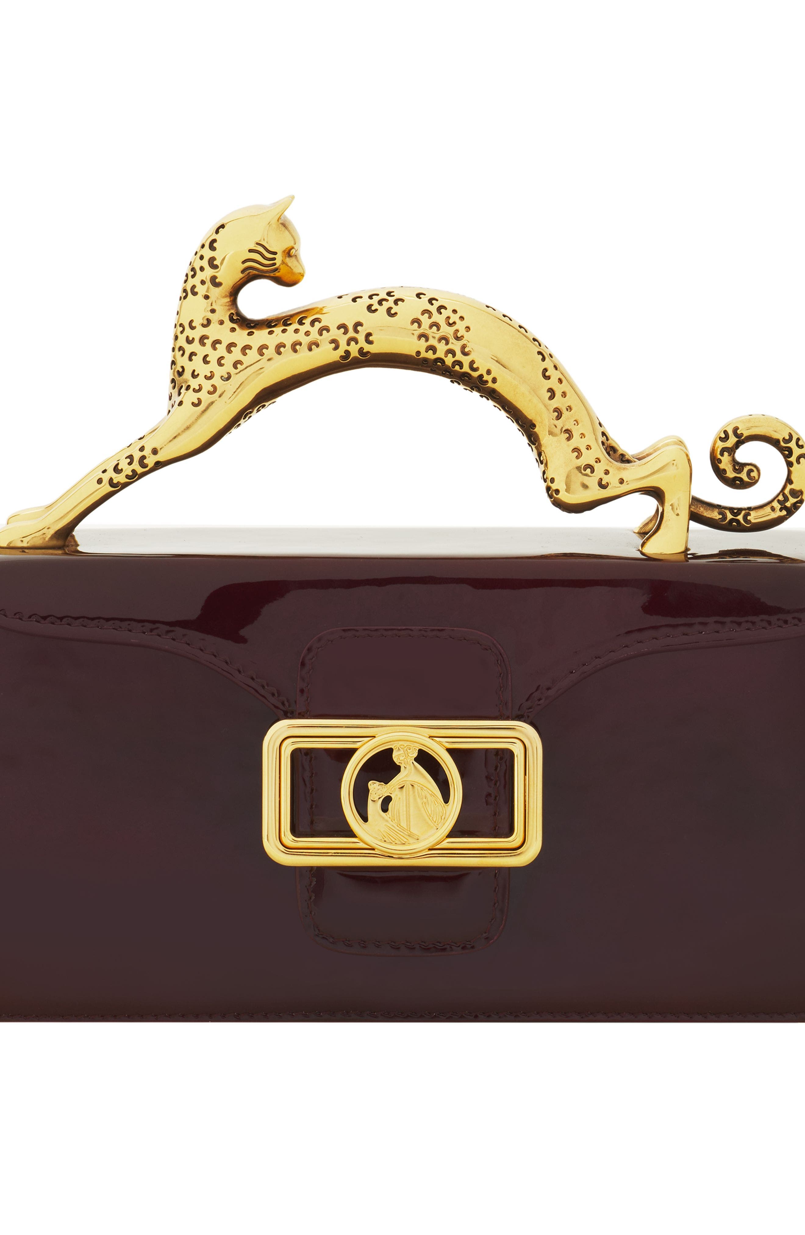 Lanvin Pencil Cat Nano Patent Leather Bag, Alternate, color, 