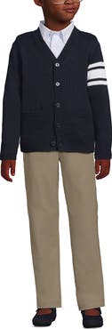 Lands' End School Uniform Kids Legacy Varsity Cardigan