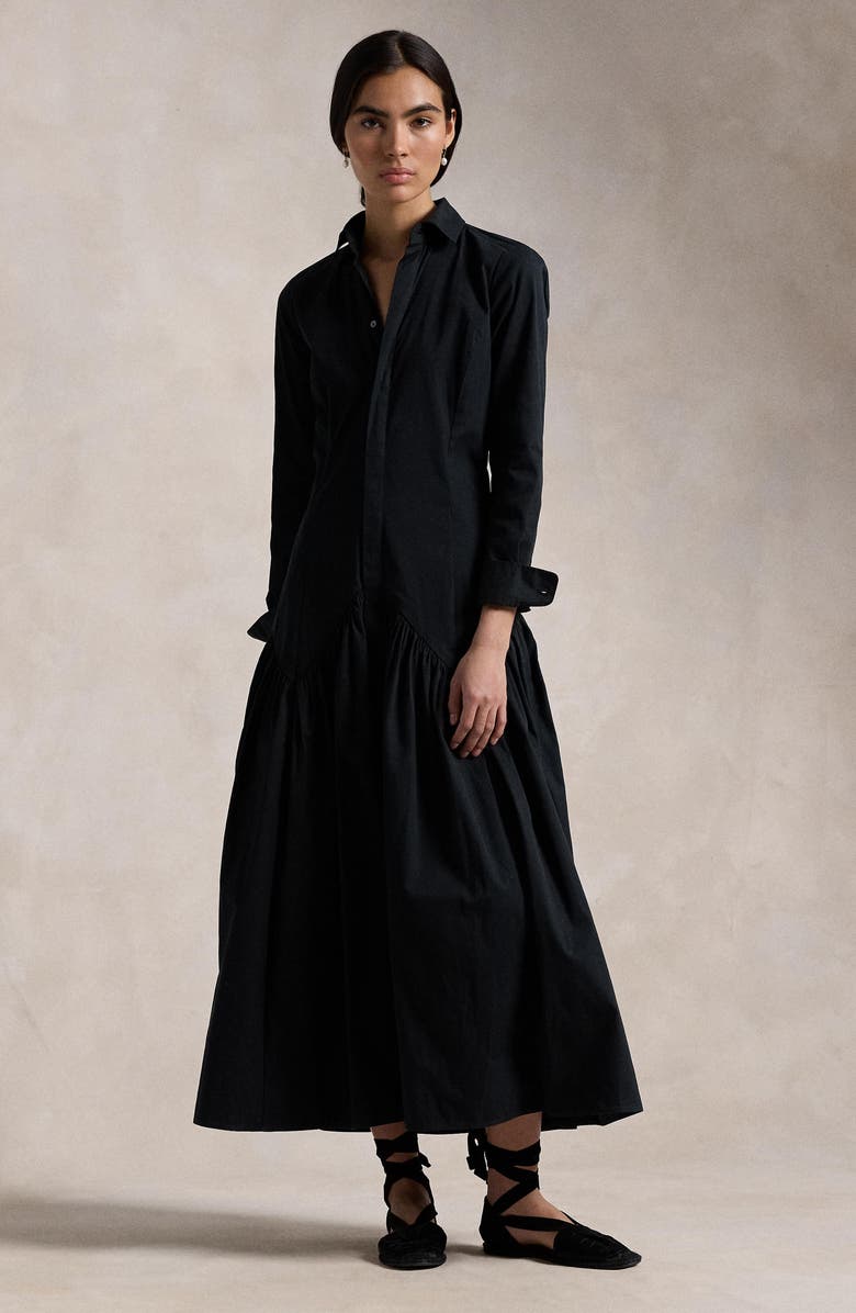 Polo Ralph Lauren Long Sleeve Cotton Blend Shirtdress, Alternate, color, 