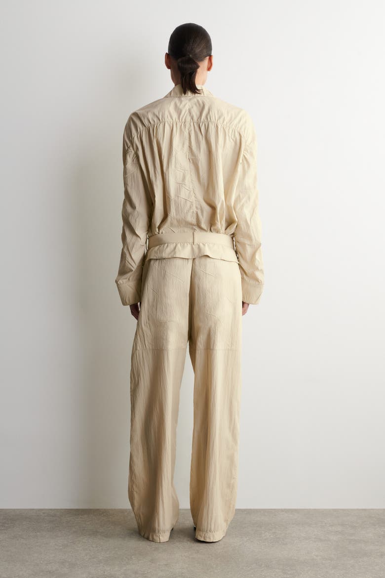 Crinkled-Silk Straight-Leg Pants, Alternate, color, LIGHT BEIGE