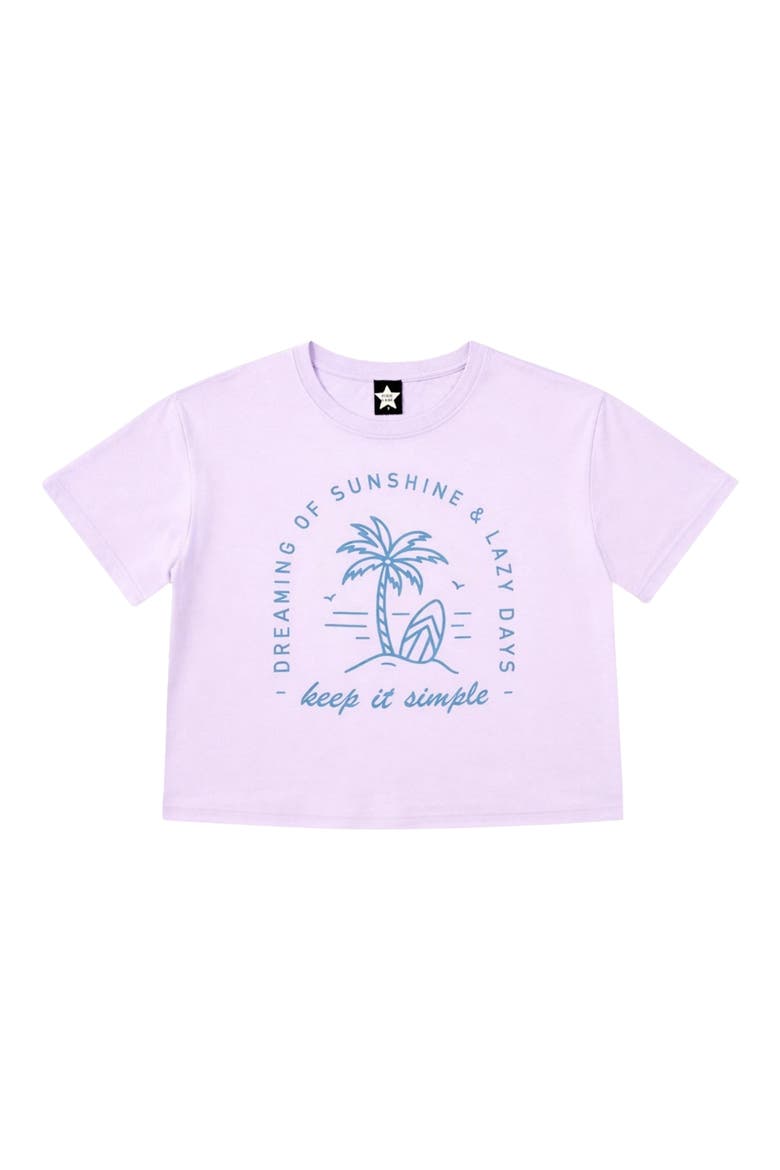 Kids' Washed Drop Shoulder T-Shirt, Main, color, LILAC DENIM