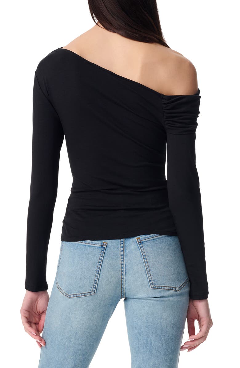 Robert Rodriguez Simonette Twisted One-Shoulder Long Sleeve Top, Alternate, color, Black Beauty