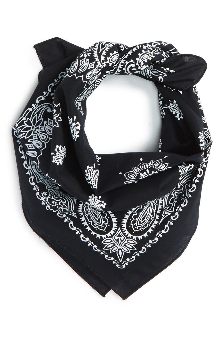 Cotton Bandana, Main, color, BLACK/ WHITE