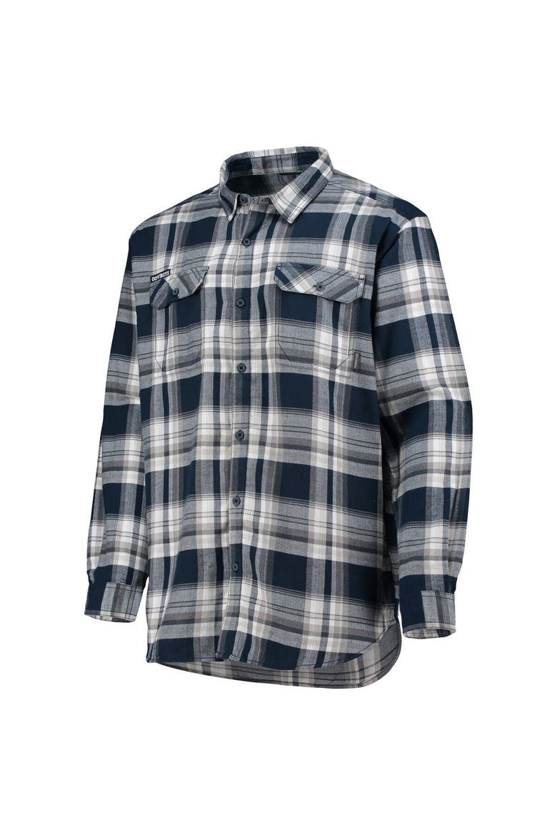 Men's Columbia Navy/White Dallas Cowboys Flare Gun Omni-Wick Button-Up Long Sleeve Shirt, Alternate, color, Navy