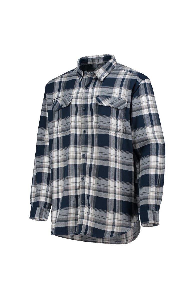 Columbia Men's Columbia Navy/White Dallas Cowboys Flare Gun Omni-Wick Button-Up Long Sleeve Shirt, Alternate, color, Navy