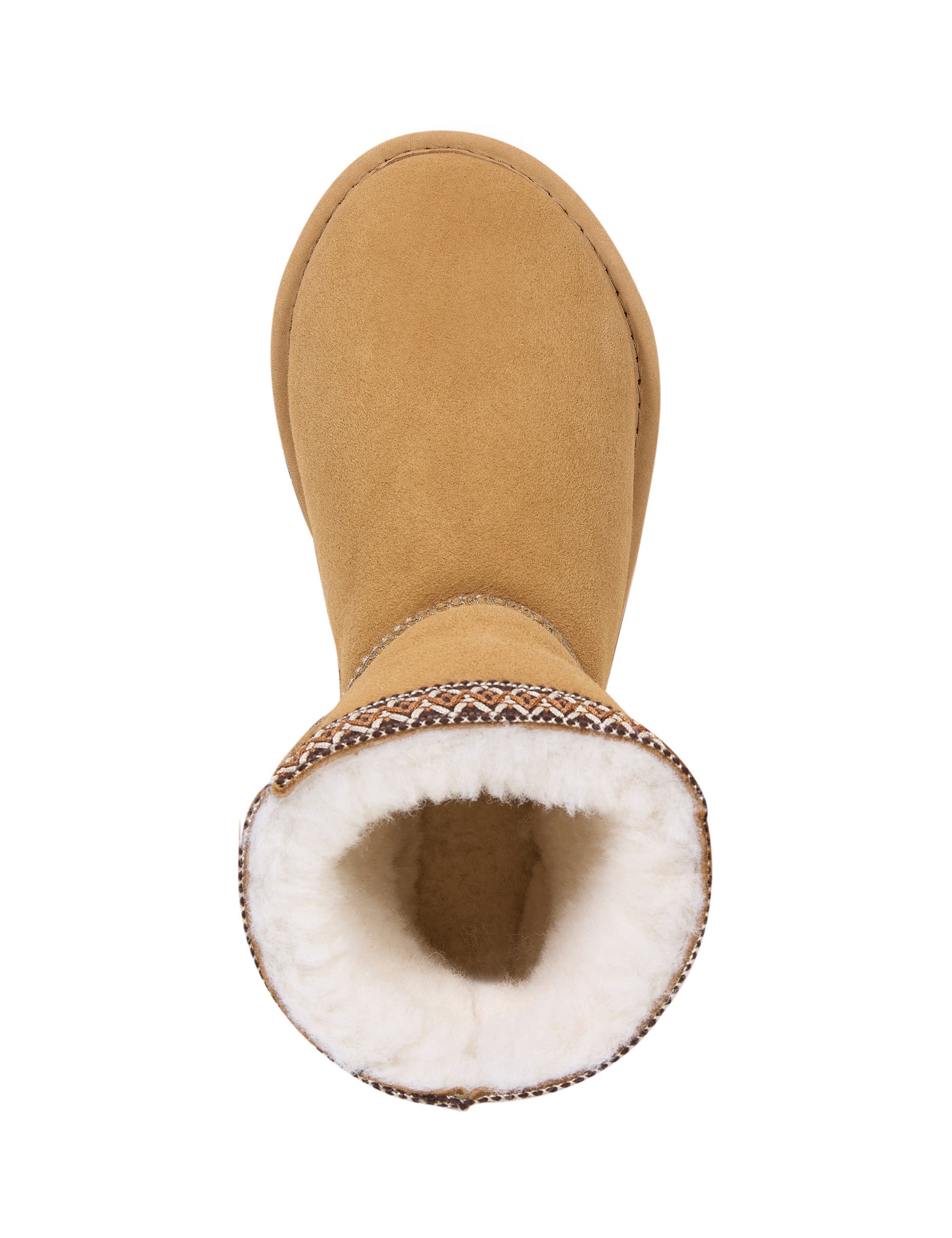 Braid Trim Shearling Shortie Boot, Alternate, color, Spice