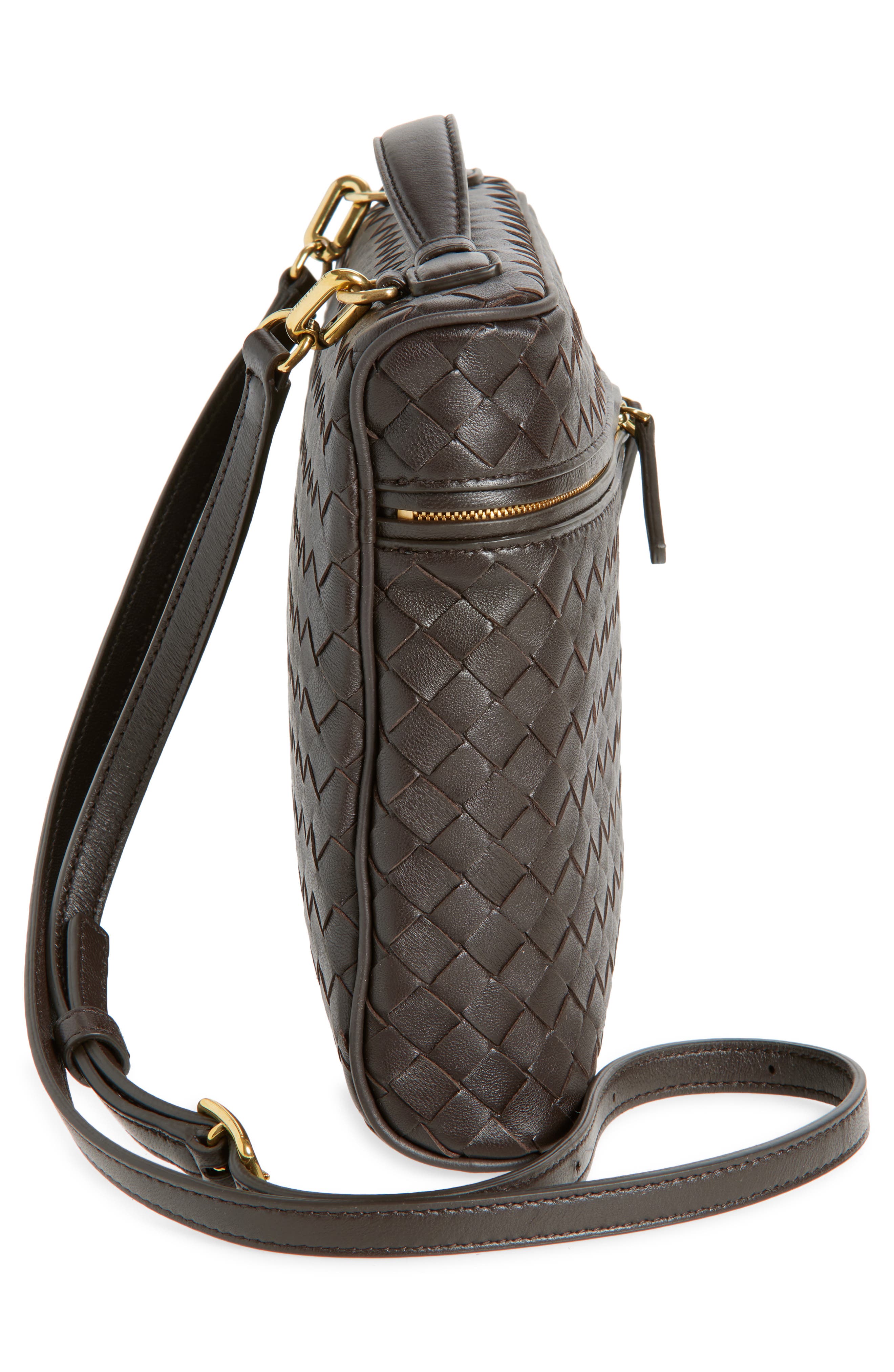 Bottega Veneta Soft Vanity Intrecciato Leather Vanity Case, Alternate, color, 2190 Fondant-M Brass