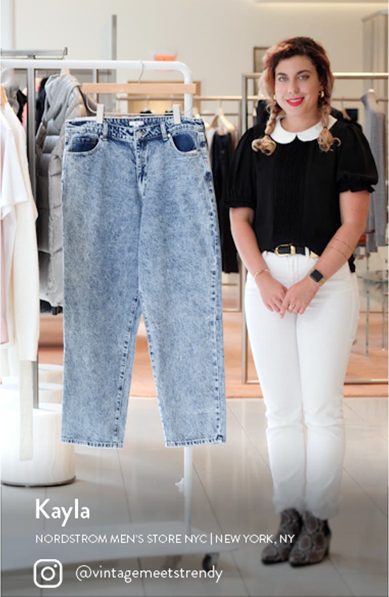 Acid Wash Straight Leg Mom Jeans, sales video thumbnail