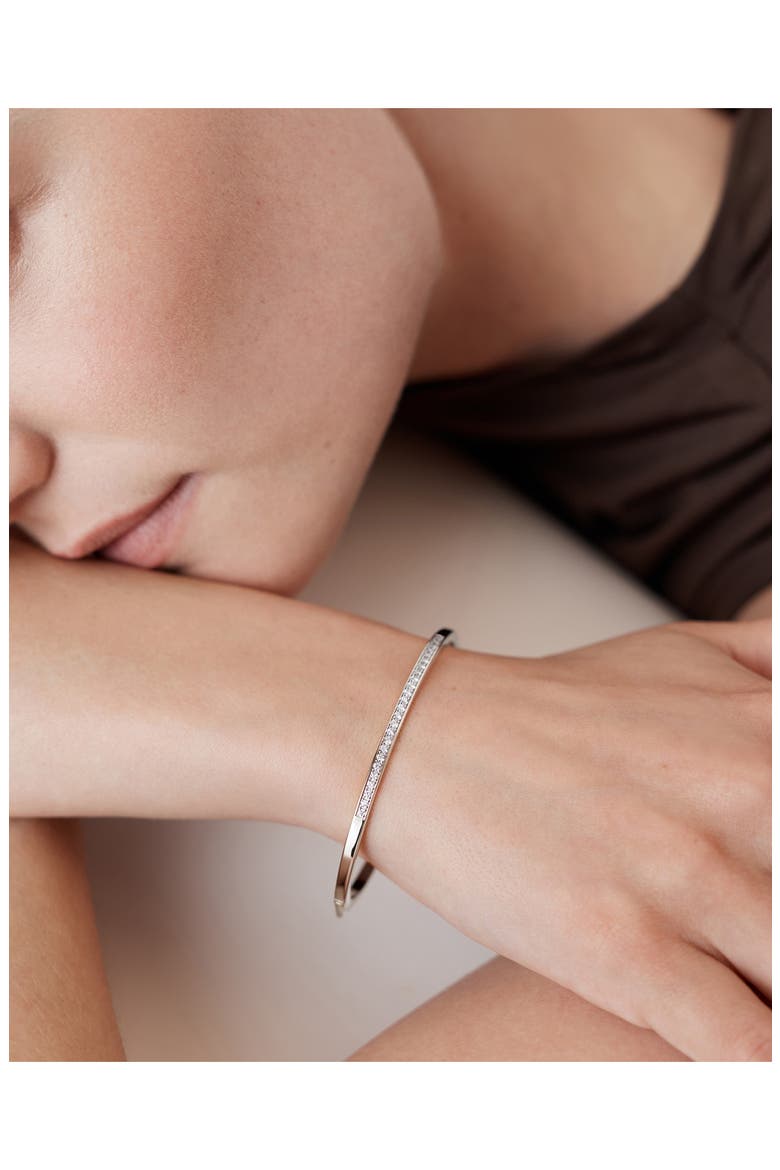 Essential Lab Grown Diamond Bangle, Alternate, color, STERLING SILVER / DIAMOND