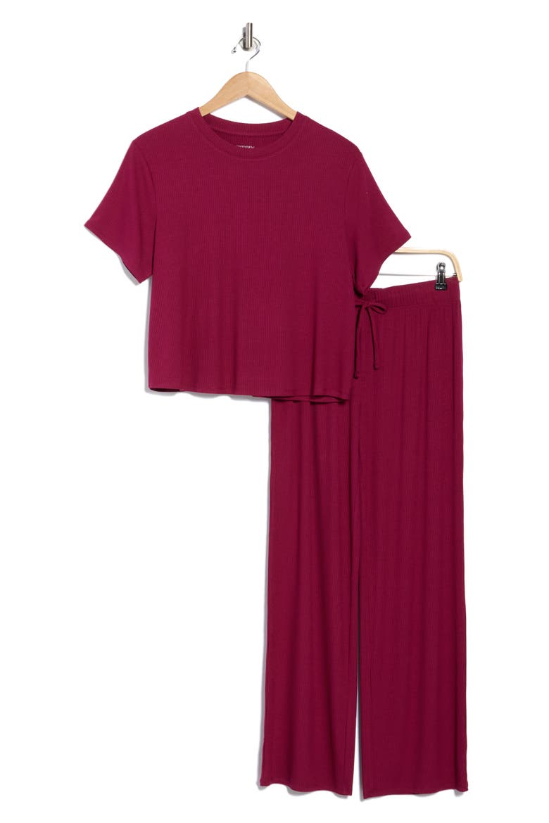 Revival Rib Pajamas, Alternate, color, MULBERRY