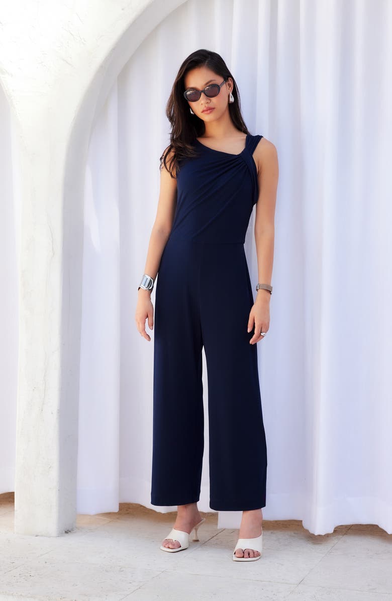 FIFTEEN TWENTY Becca Travel Jersey Jumpsuit, Alternate, color, Navy