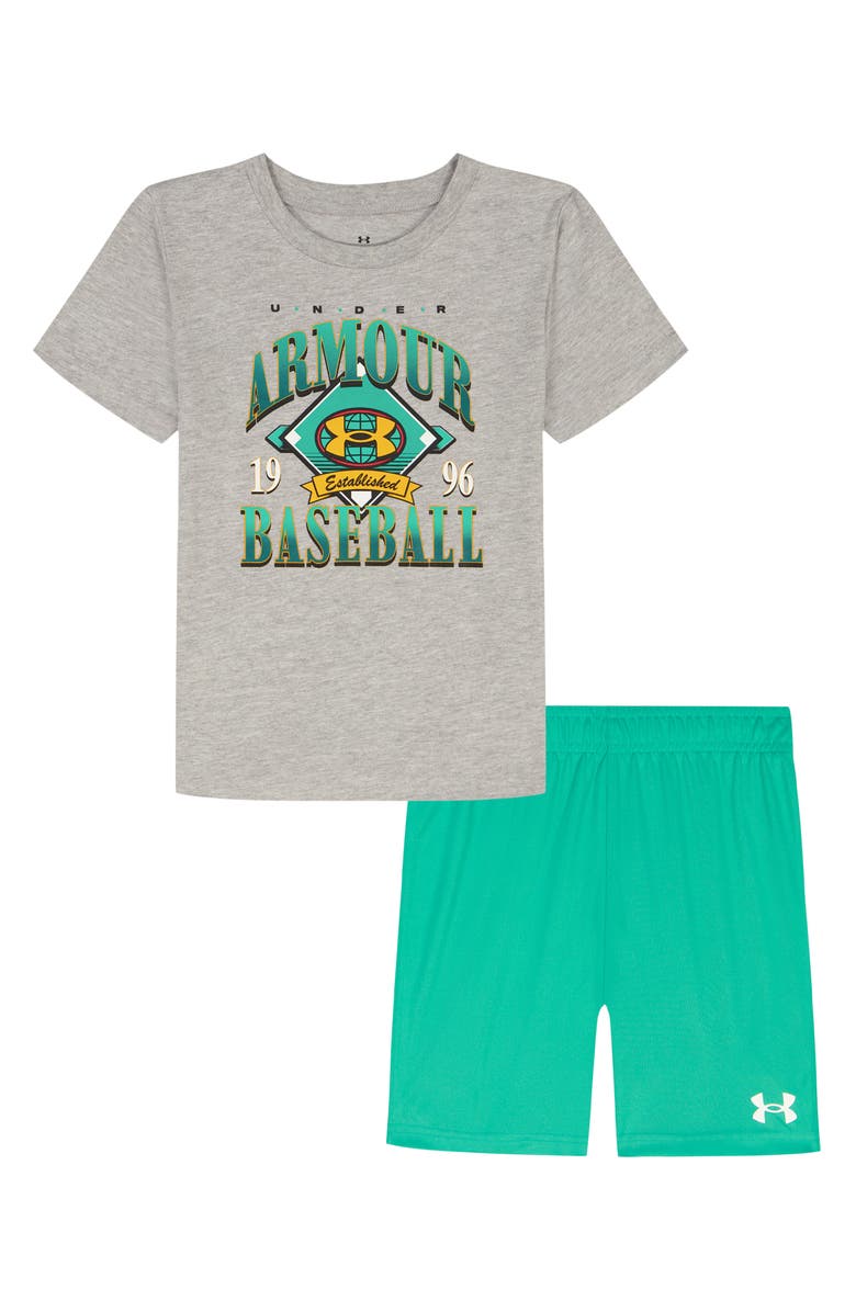 Under Armour Kids' CVC Baseball Graphic T-Shirt & Shorts Set, Main, color, Mod Gray