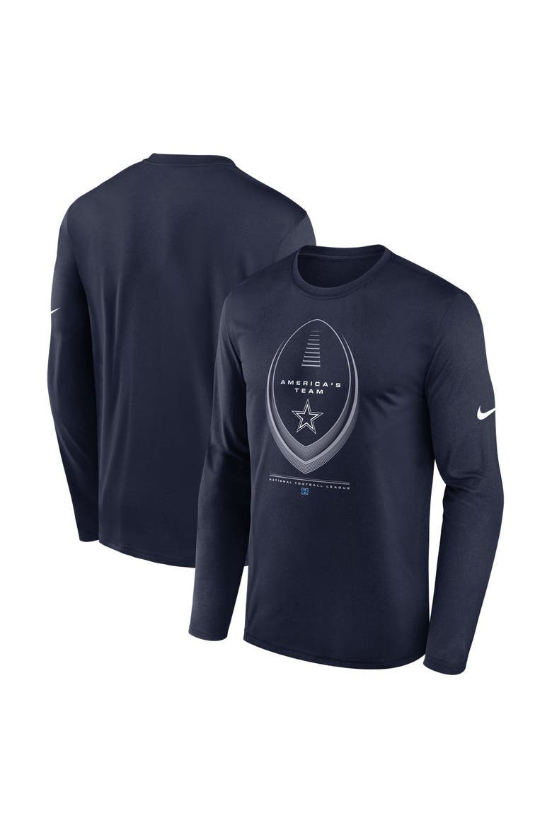 Men's Nike Navy Dallas Cowboys Legend Icon Dri-FIT Long Sleeve T-Shirt, Main, color, Navy