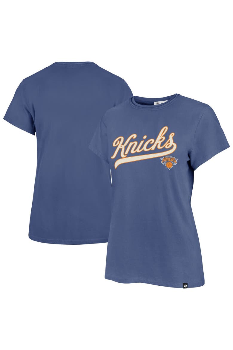 Women's '47  Blue New York Knicks Tail Sweep Frankie T-Shirt, Main, color, Blue