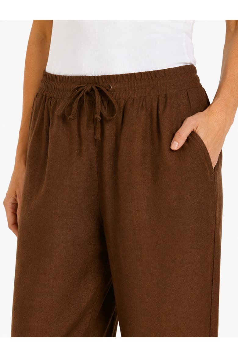 Tapered Linen Blend Trousers, Alternate, color, Light Chocolate