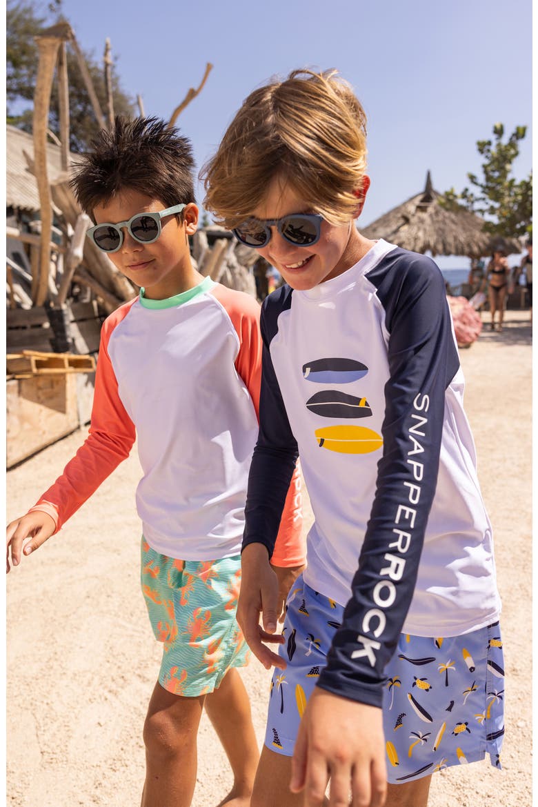Kids' Wave Break Rashguard, Alternate, color, WHITE
