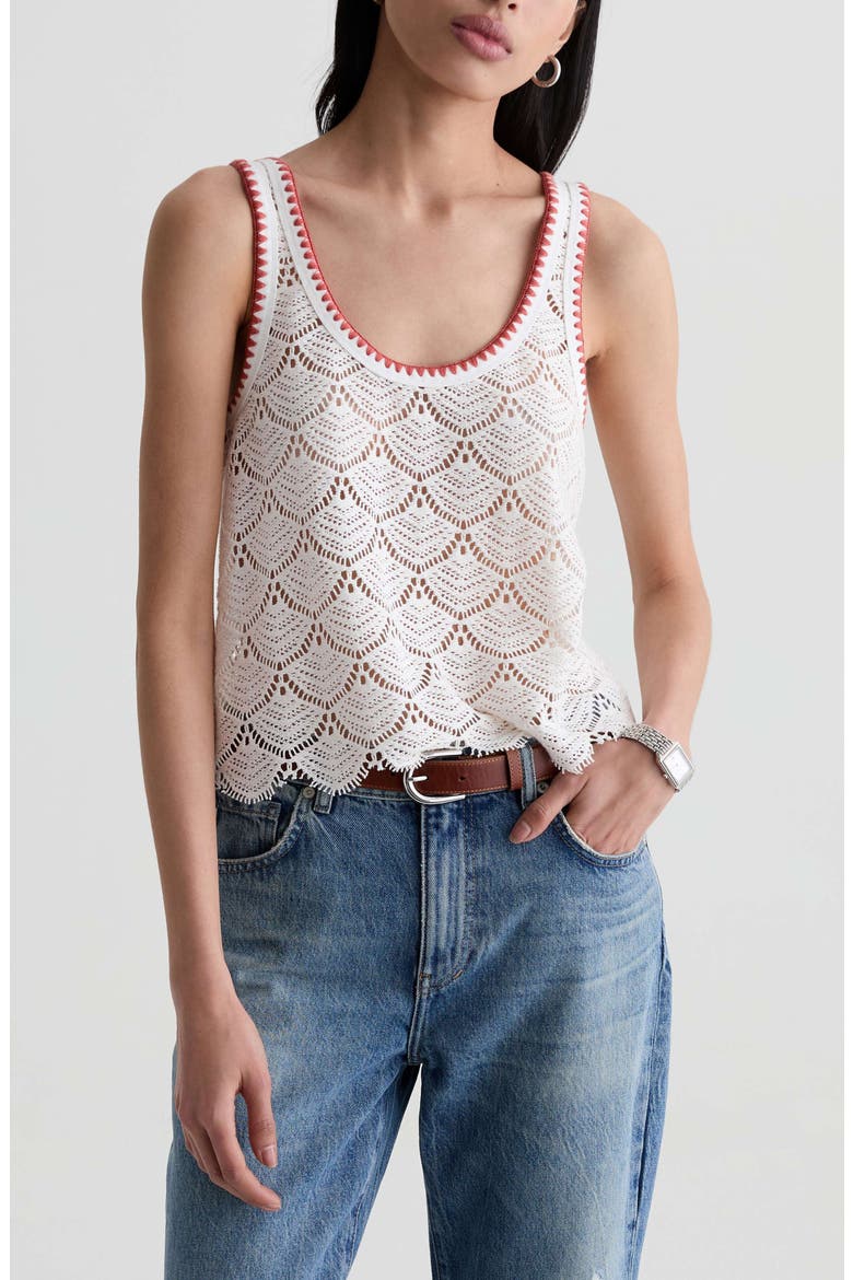 Bianca Openwork Tank, Main, color, POWDER