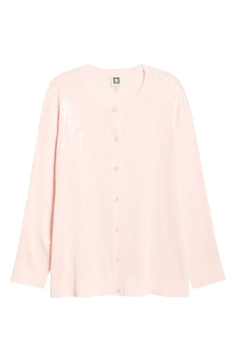 Clear Sequin Cardigan (Plus)