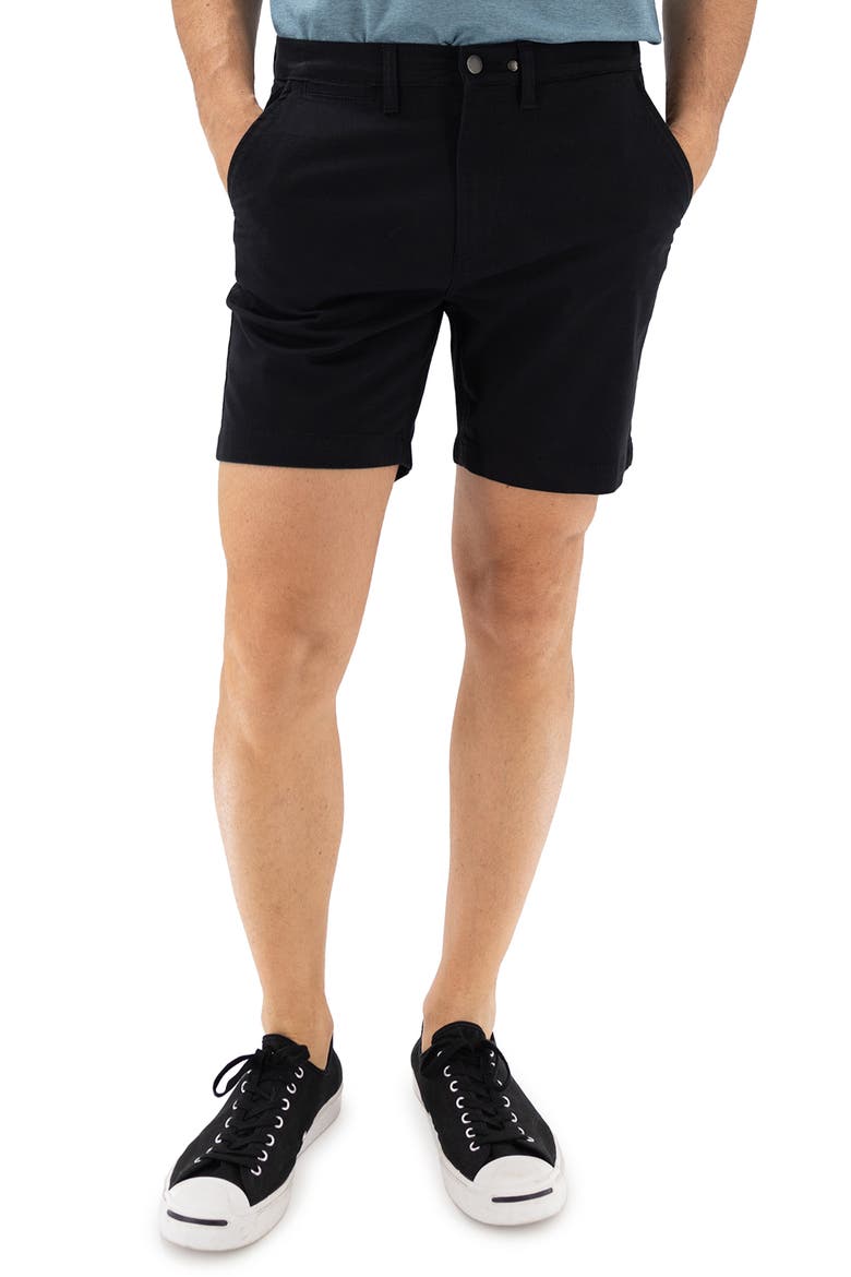 7-Inch Performance Stretch Chino Shorts, Main, color, BLACK