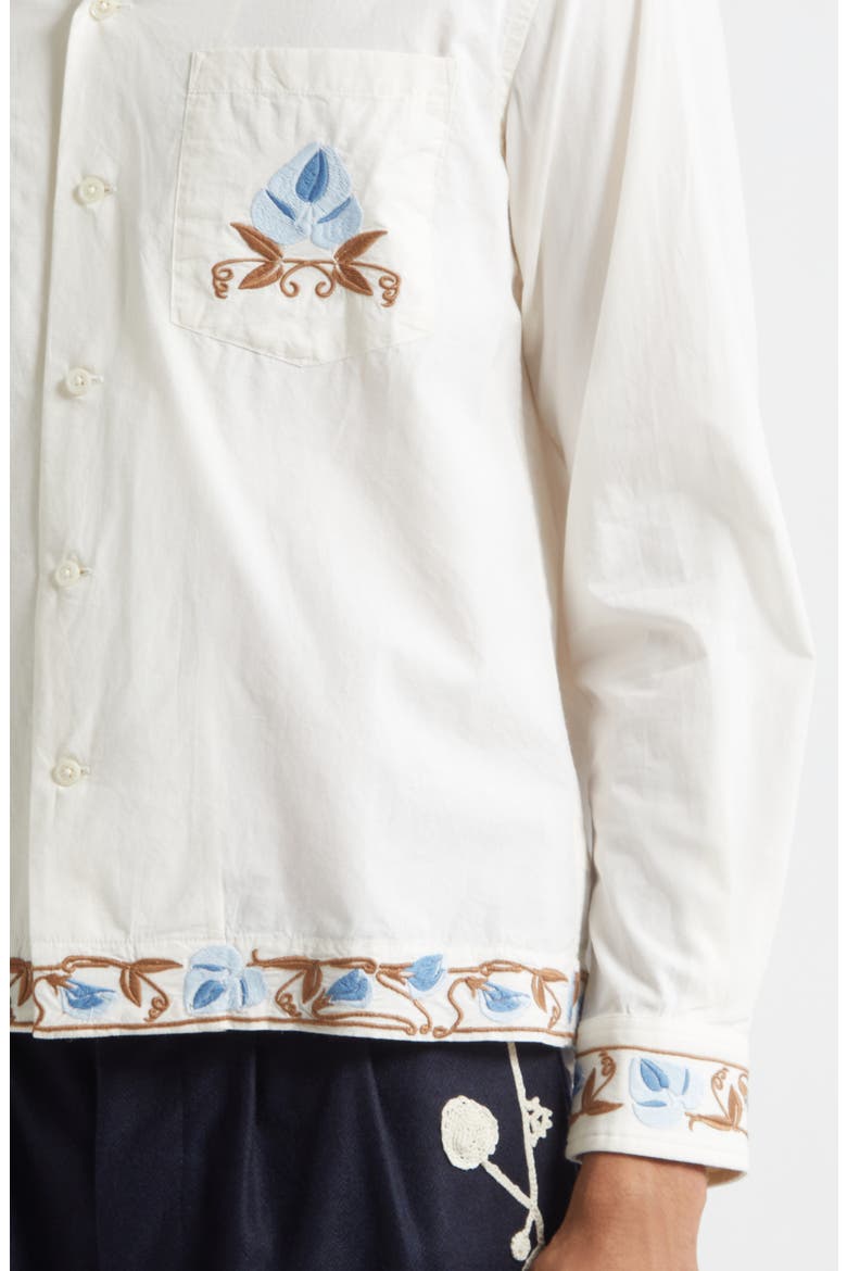 Nouveau Vine Long Sleeve Button-Up Shirt, Alternate, color, CREAM