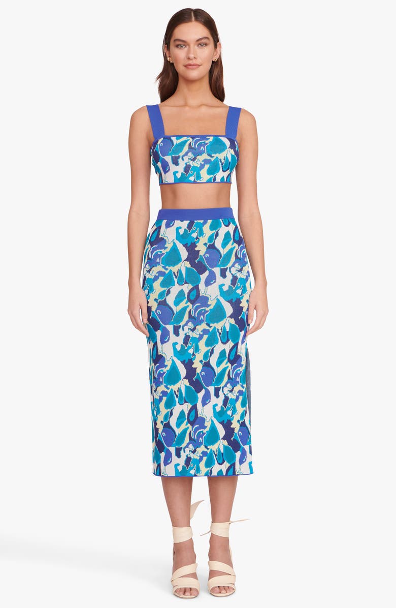 STAUD Zola Leaf Print Crop Top, Alternate, color, 