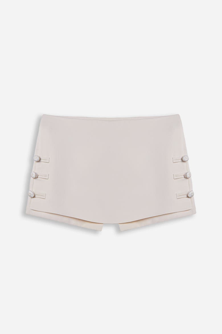 Button Accessory Mini Skort, Alternate, color, Ivory
