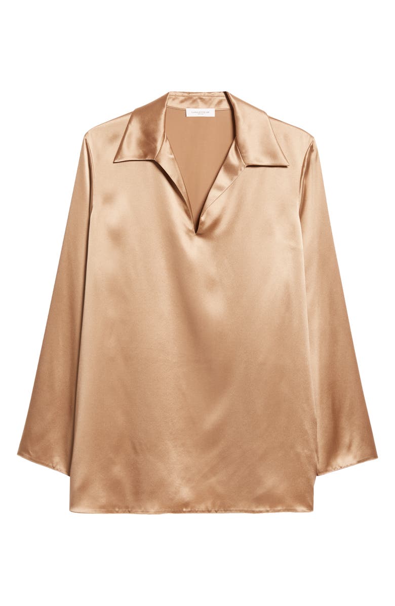Lafayette 148 New York Silk Charmeuse Popover Top, Alternate, color, 