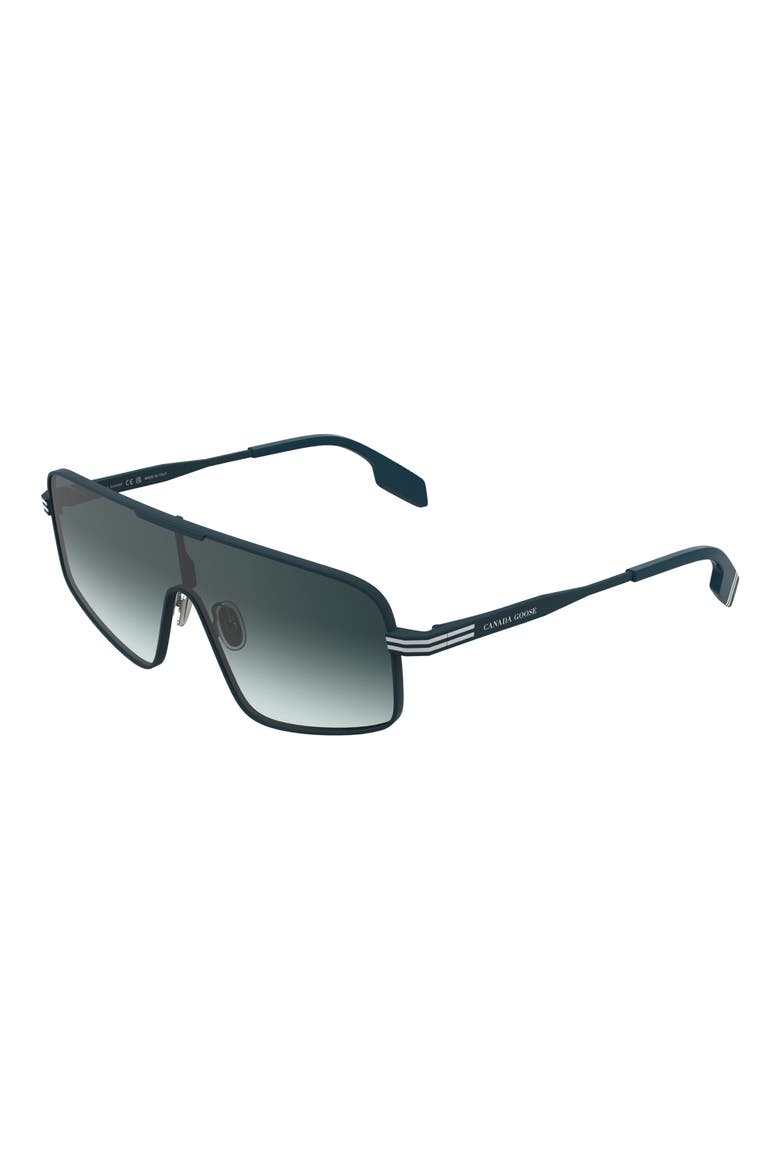 58mm Gradient Modified Rectangular Shield Sunglasses, Alternate, color, MATTE BLUE