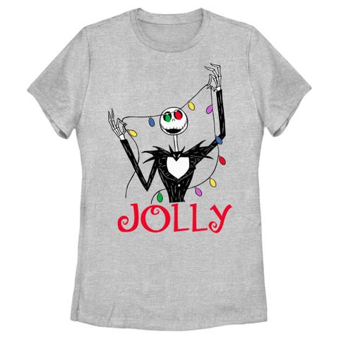 Women's The Nightmare Before Christmas Jack Jolly Christmas Lights  Graphic T-Shirt