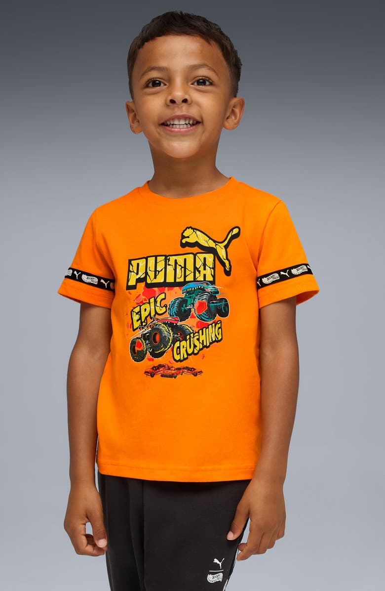 PUMA x Hot Wheels Kids' Cotton Graphic T-Shirt, Alternate, color, Orange Glow