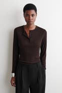 COS Ribbed Wool Henley Top