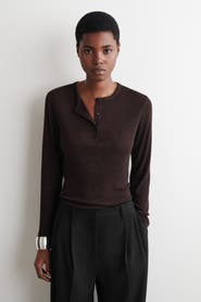 COS Ribbed Wool Henley Top