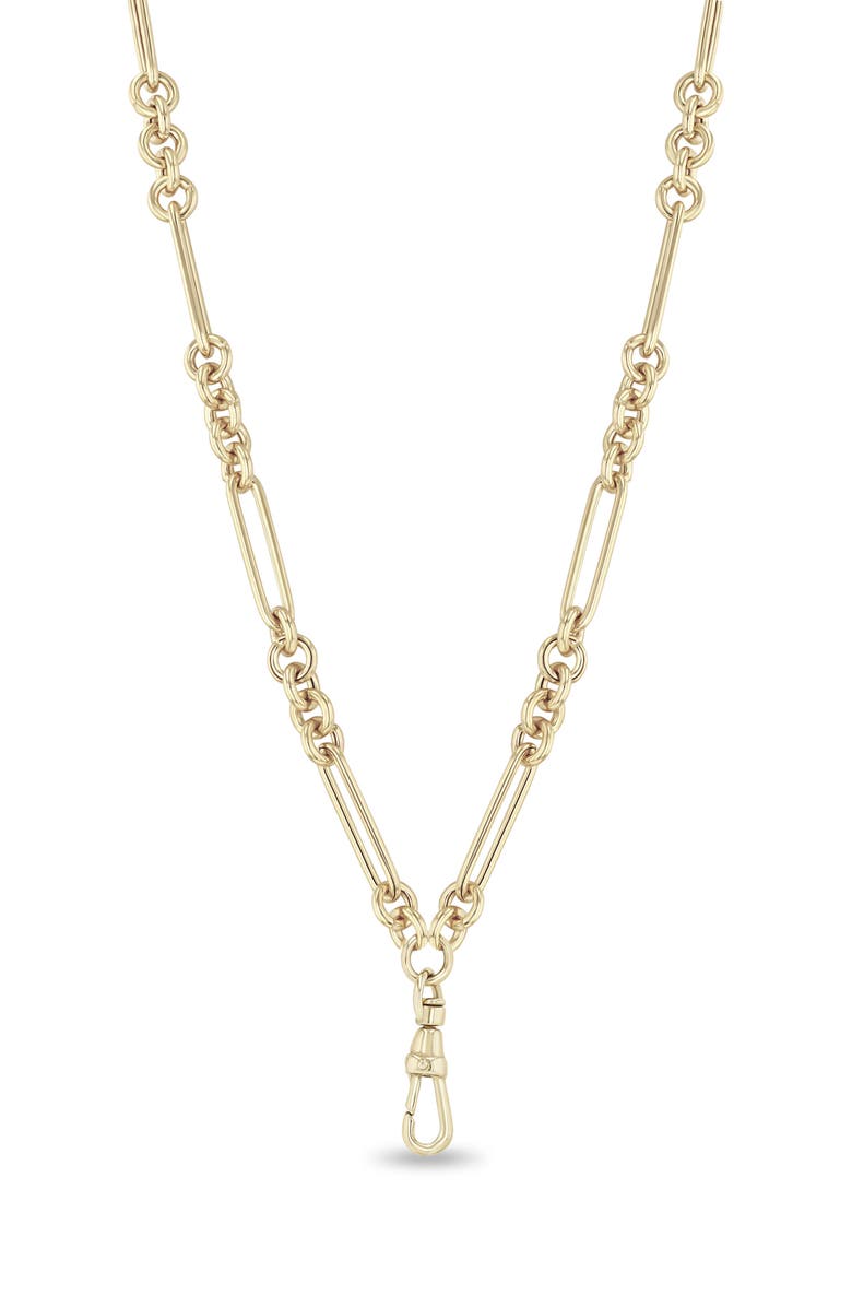 Zoë Chicco Mix Paperclip Rolo Necklace, Main, color, 14K Yellow Gold