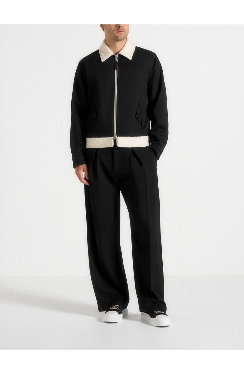 Manière De Voir Keith Twill Contrast Jacket, Alternate, color, Black