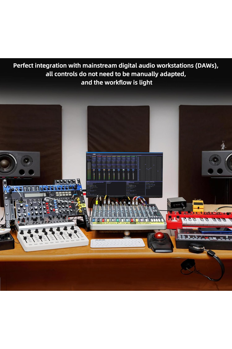 Wireless MIDI Controller USB MIDI Mixer, Alternate, color, White