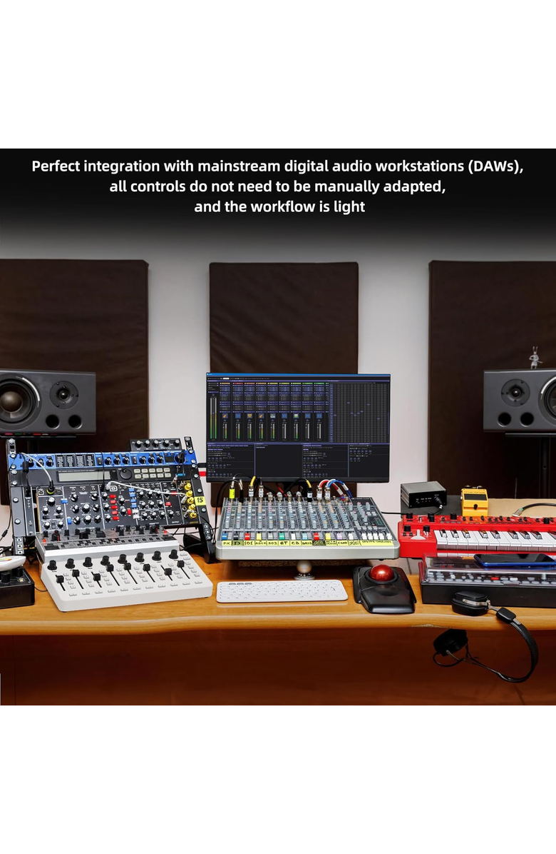 M-Wave Wireless MIDI Controller USB MIDI Mixer, Alternate, color, White