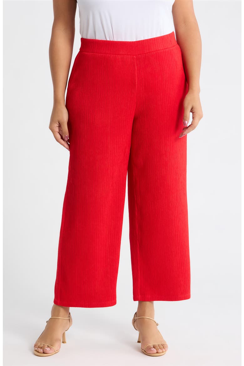 Crinkle Pull-On Ankle Wide Leg Pants, Main, color, BEGONIA RED