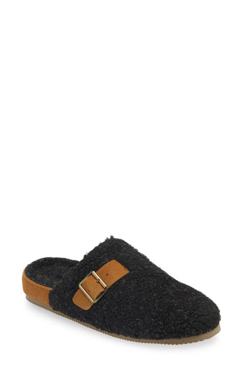 Acorn Ela Recycled Berber Scuff Slipper in Black 