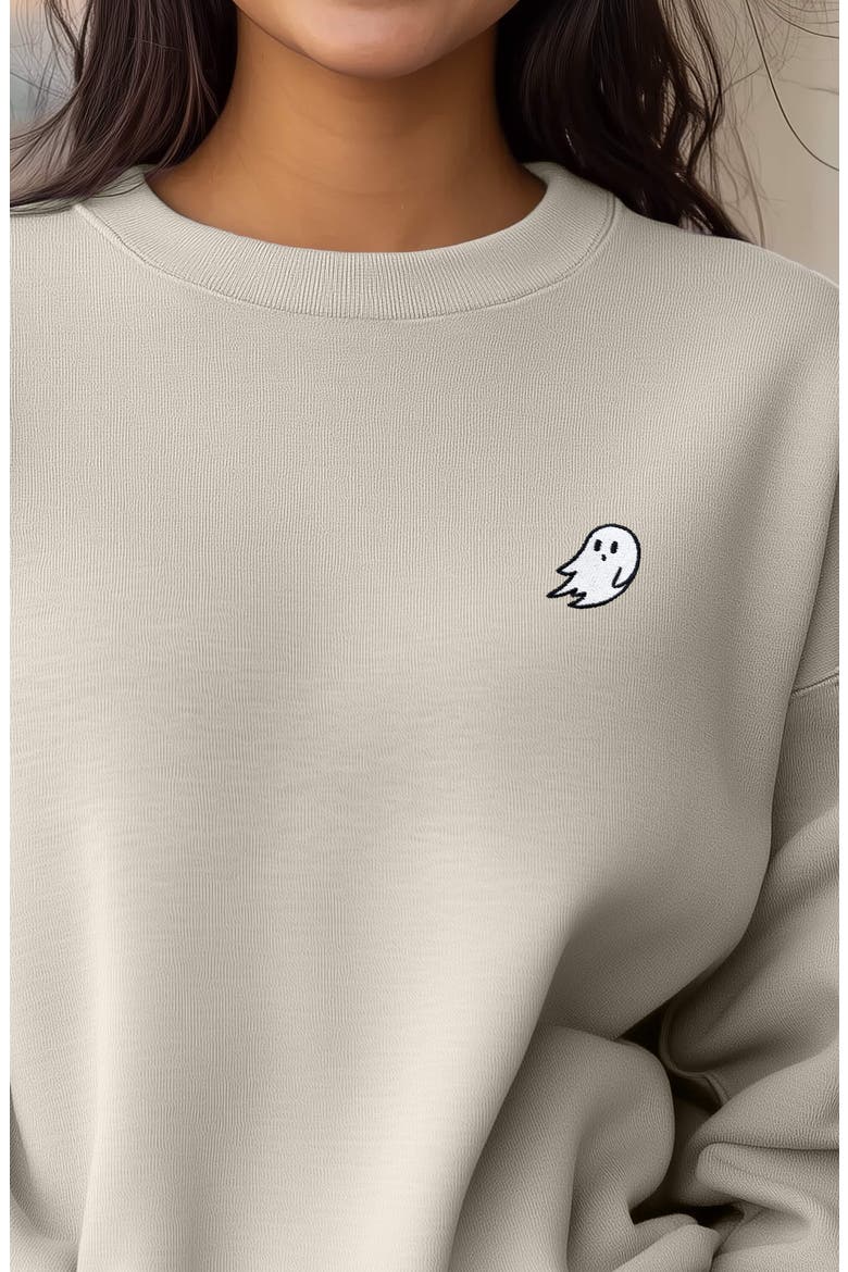 Ghost Relaxed Sweatshirt, Alternate, color, Bone