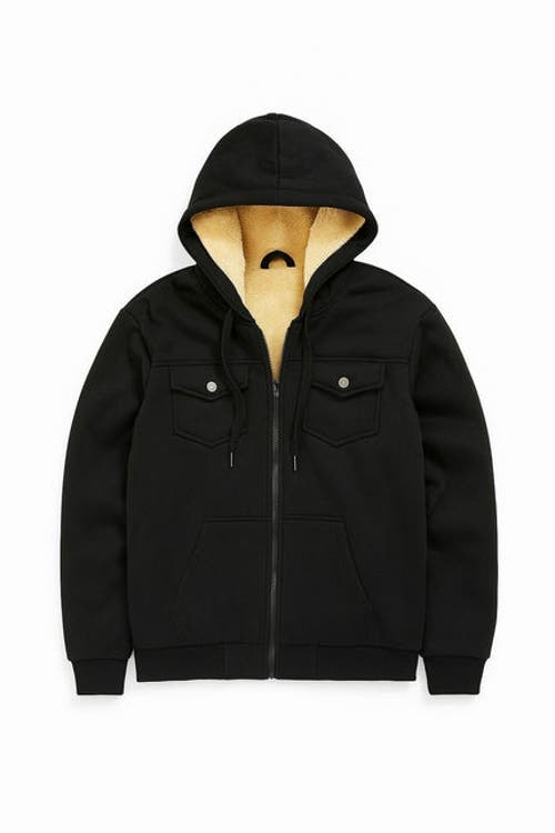 Benben 2 Pack Mens Heavyweight Fur Lined Zip Hoodie Jacket In Multi