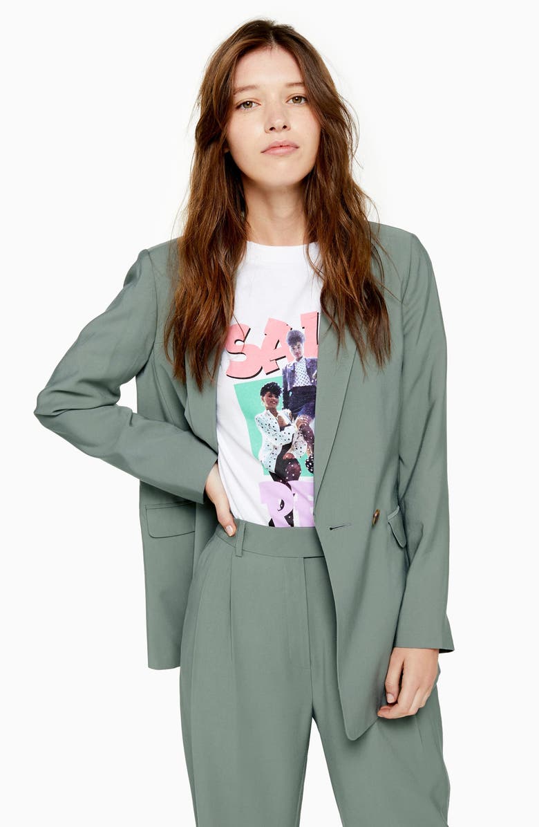 Topshop Pleated Cigarette Trousers, Alternate, color,