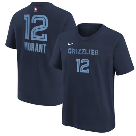 Youth Ja Morant Navy Memphis Grizzlies Icon Name & Number T-Shirt