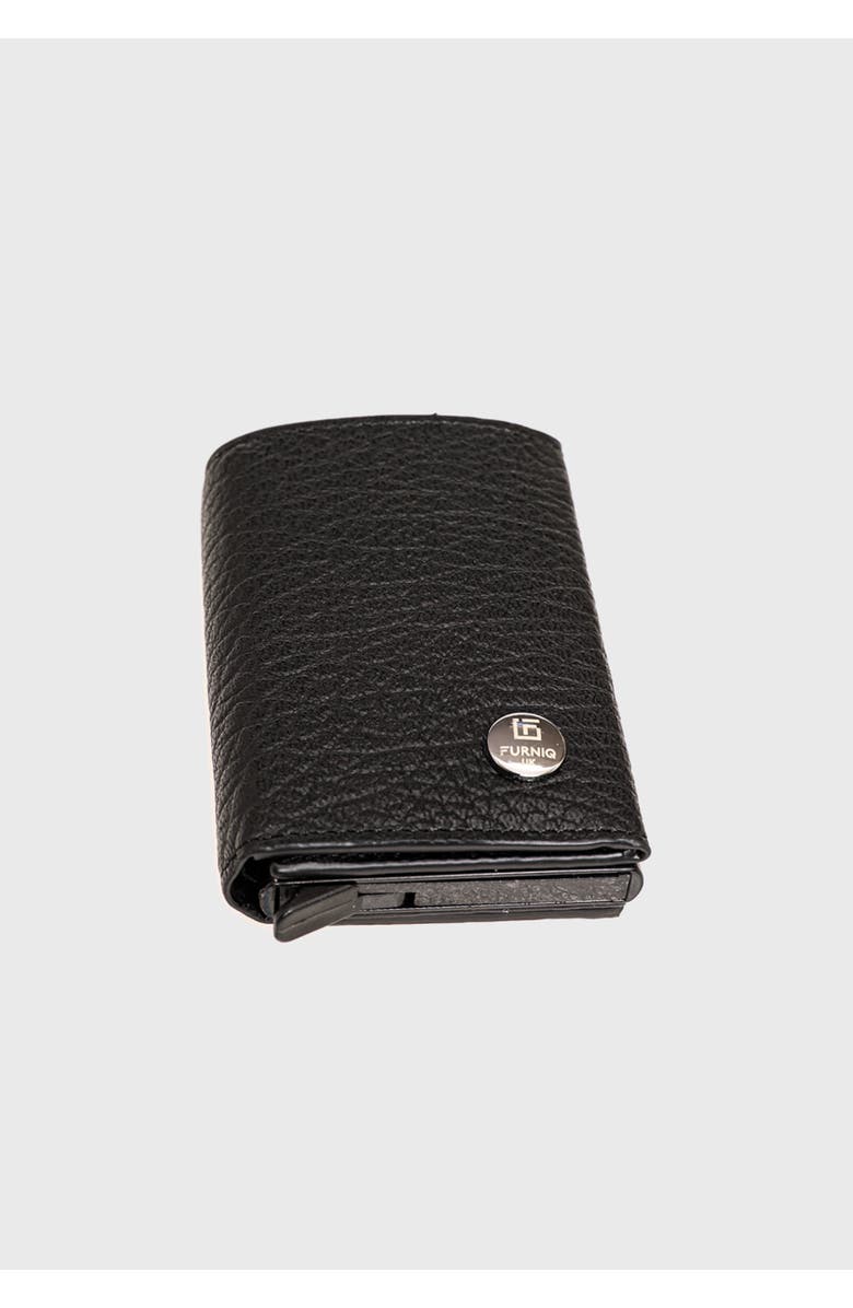 Furniq UK Genuine Leather Venous Pattern Trifold Card Holder, Alternate, color, Black Venous Pattern