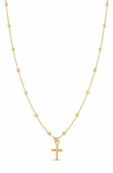 14K Gold Cross Pendant Necklace
