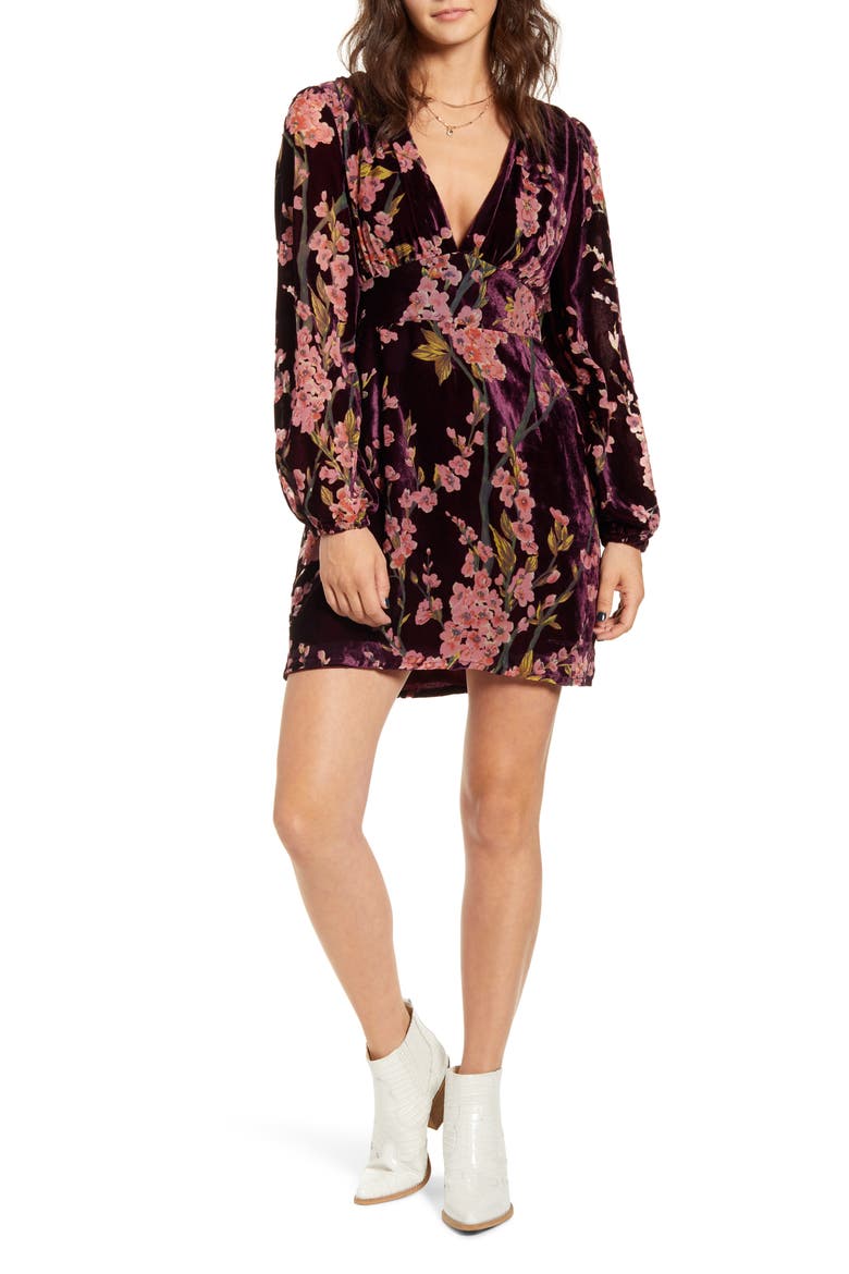 Time After Time Long Sleeve Minidress, Main, color, MULTI