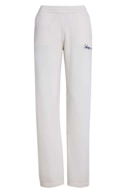 Sporty And Rich Sporty & Rich Vendome Script Cashmere & Wool Pants In Cream