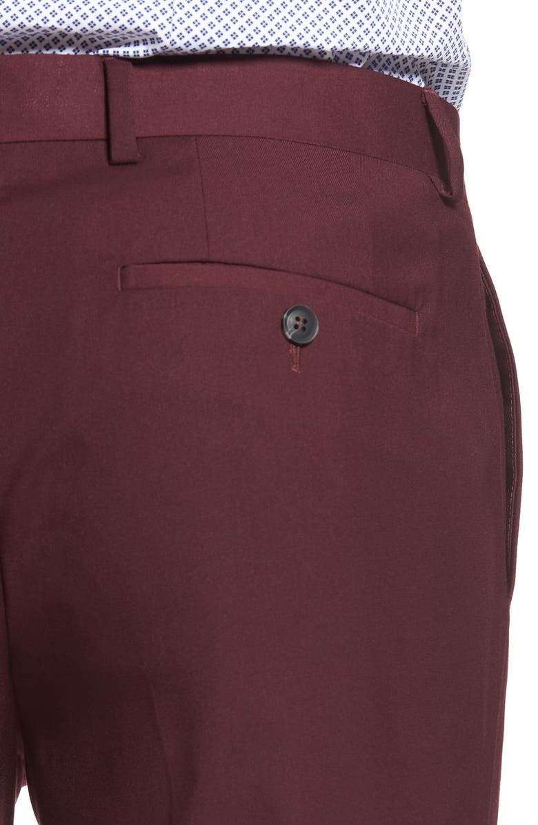 Topman Burgundy Slim Fit Suit Trousers, Alternate, color, 