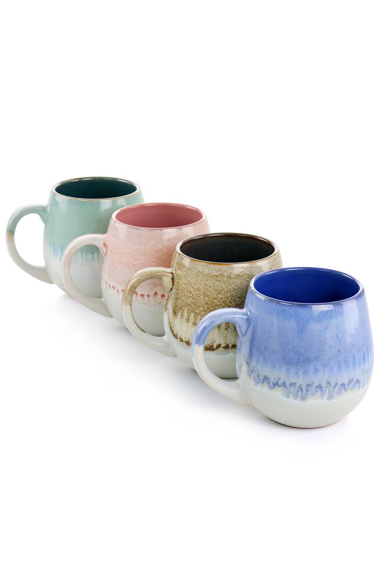 Gibson Home Avery Creek 4 Piece 19.1oz Stoneware Mug Set, Alternate, color, Blue