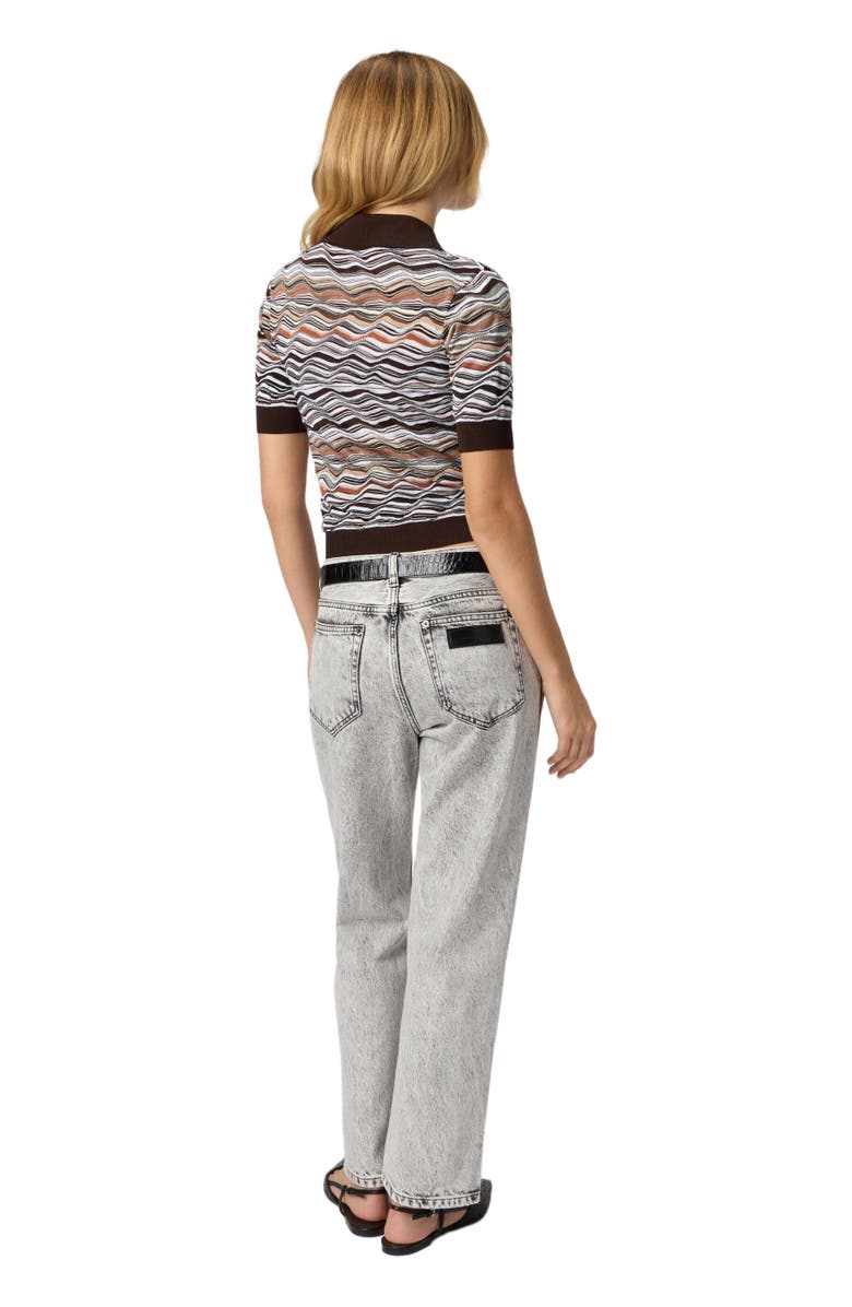 Missoni Short Sleeve Polo With Wave Pattern, Alternate, color, Beige & Brown