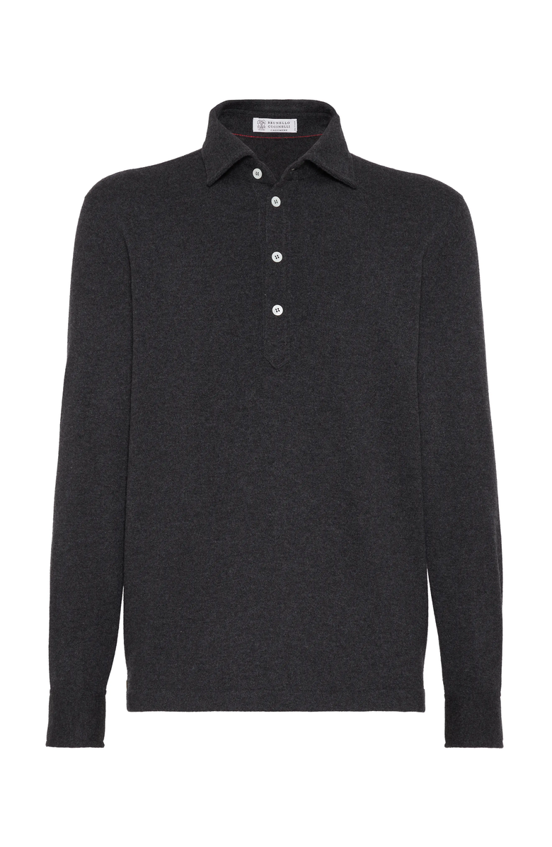 Brunello Cucinelli Cashmere knit polo, Main, color, 